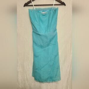 Nicole Miller Collection Aqua Strapless Dress Size 2